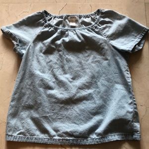 Blue under shoulder top